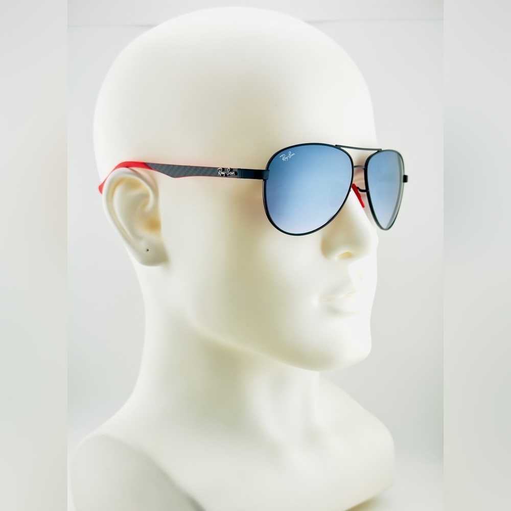 Ray-Ban Scuderia Ferrari Sunglasses RB8313-M Black Frame Gradient Mirror Lenses - Picture 4 of 13
